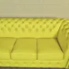 Chesterfield Sofa Couch Leder Gelb 2,40 m – Bild 5