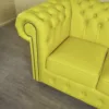 Chesterfield Sofa Couch Leder Gelb 2,40 m – Bild 8