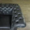 Chesterfield Sofa Couch Leder Anthrazit 2,30 m – Bild 4