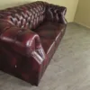 Chesterfield Sofa Couch Leder Rot-Braun 2,07 m – Bild 7