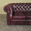 Chesterfield Sofa Couch Leder Rot-Braun 2,07 m – Bild 6