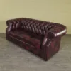 Chesterfield Sofa Couch Leder Rot-Braun 2,07 m – Bild 3