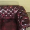 Chesterfield Sofa Couch Leder Rot-Braun 1,65 m – Bild 4