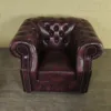 Chesterfield Couchgarnitur Rot-Braun 3-2-1 Leder – Bild 16