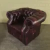 Chesterfield Couchgarnitur Rot-Braun 3-2-1 Leder – Bild 17
