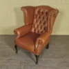 Chesterfield Sessel Leder Cognac – Bild 3