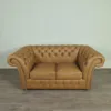 Chesterfield Sofa Couch Leder Cognac 1,85 m – Bild 2