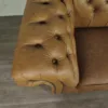 Chesterfield Sofa Couch Leder Cognac 1,85 m – Bild 5