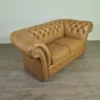 Chesterfield Sofa Couch Leder Cognac 1,85 m