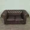 Chesterfield Sofa Couch Leder Dunkelbraun 1,67 m – Bild 2