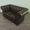 Chesterfield Sofa Couch Leder Dunkelbraun 1,67 m