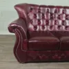 Chesterfield Sofa Couch Leder Bordeauxrot 1,90 m – Bild 3