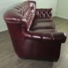 Chesterfield Sofa Couch Leder Bordeauxrot 1,90 m – Bild 5