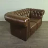 Chesterfield Couchgarnitur Cognac 3-2-1 Leder – Bild 8