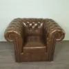 Chesterfield Couchgarnitur Cognac 3-2-1 Leder – Bild 13