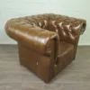 Chesterfield Couchgarnitur Cognac 3-2-1 Leder – Bild 12