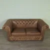 Chesterfield Sofa Couch Leder Mocca 1,85 m – Bild 2