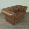 Chesterfield Sofa Couch Leder Mocca 1,85 m