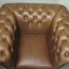 Chesterfield Sessel Leder Mocca – Bild 4