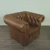 Chesterfield Sessel Leder Mocca