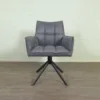 Retro Design Stuhl Esszimmerstuhl Grau PU-Leder – Bild 3