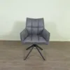 Retro Design Stuhl Esszimmerstuhl Grau PU-Leder – Bild 2