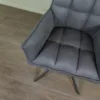 Retro Design Stuhl Esszimmerstuhl Grau PU-Leder – Bild 5