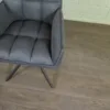 Retro Design Stuhl Esszimmerstuhl Grau PU-Leder – Bild 6