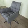Retro Design Stuhl Esszimmerstuhl Grau PU-Leder – Bild 7