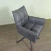 Retro Design Stuhl Esszimmerstuhl Grau PU-Leder – Bild 9