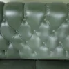 Chesterfield Sofa Couch Leder Lindgrün 1,60 m – Bild 5
