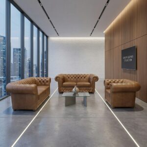Chesterfield Couchgarnitur Cognac 3-2-1 Leder