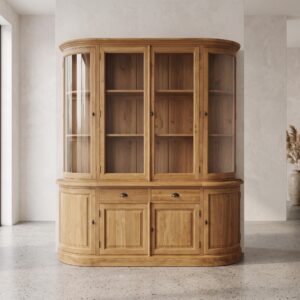Vitrine Esszimmerschrank Teakholz 2,08 m