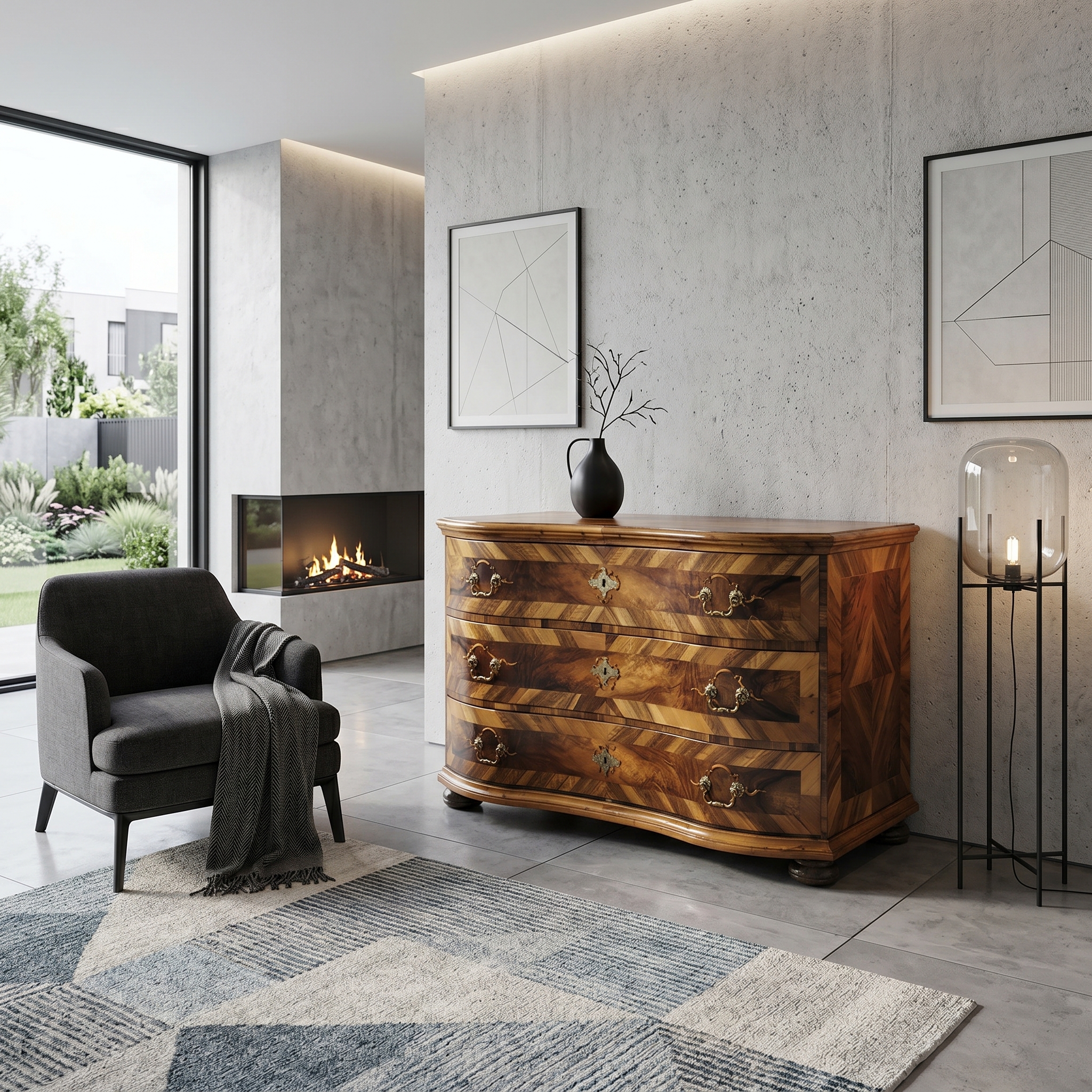 Kommode Barock 1780 Nussbaum – Bild 2