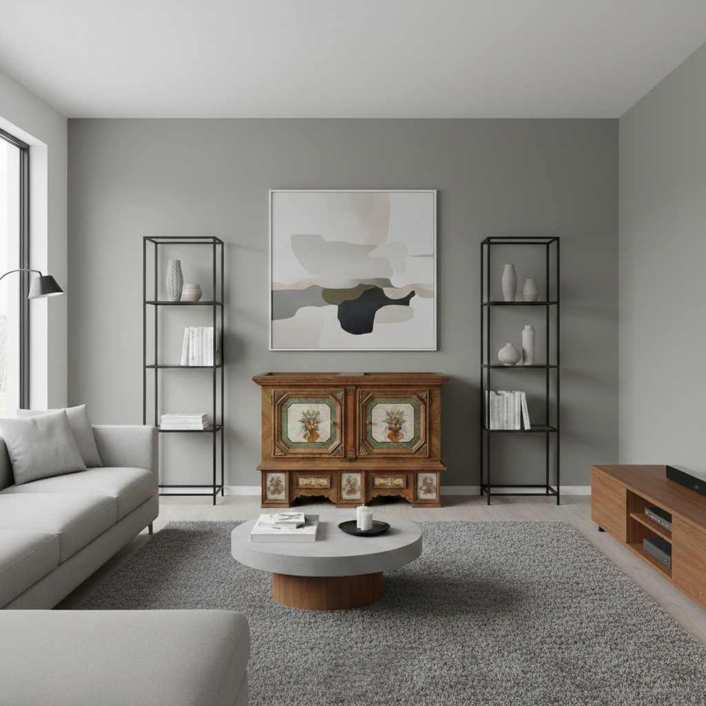 Anrichte Schrank Bauernmalerei Antik Kiefer – Bild 2