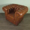 Chesterfield Sessel Leder Cognac – Bild 4