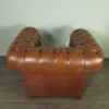 Chesterfield Sessel Leder Cognac – Bild 8