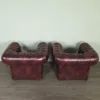 Chesterfield Sessel Leder Rot-Braun Setpreis – Bild 5