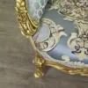Couch Sofa Barockstil Gold-Silberblau 1,40 m – Bild 5