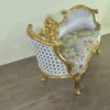 Couch Sofa Barockstil Gold-Silberblau 1,40 m – Bild 3