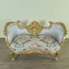 Couch Sofa Barockstil Gold-Silberblau 1,40 m – Bild 2