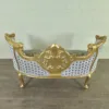 Couch Sofa Barockstil Gold-Silberblau 1,40 m – Bild 12