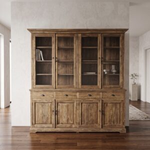 Vitrine Bücherschrank Teakholz 2,10 m