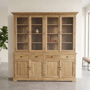 Vitrine Bücherschrank Teakholz 2,13 m