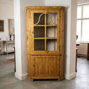 Eckschrank Eckvitrine Biedermeier 1820 Esche