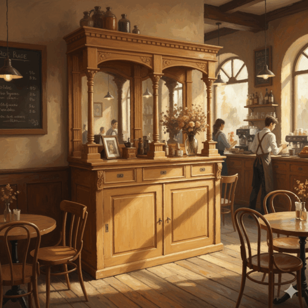 Englische Bar Rückwandbuffet Teakholz 1,65 m – Bild 2