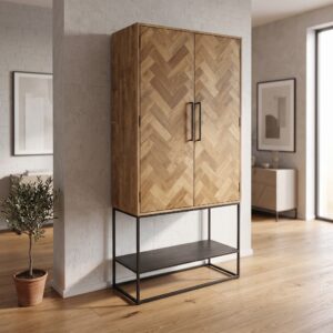 Kleiderschrank Schuhschrank Teakholz 1,00 m
