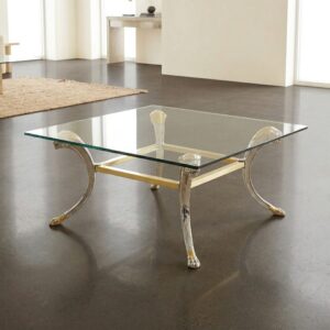 Couchtisch Versace Glas Chrom Messing