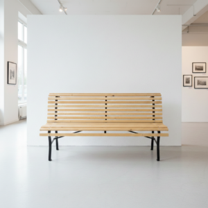 Sitzbank Parkbank Holz-Bank 3-Sitzer Gusseisen