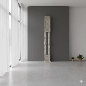 Säulen Säule Pfeiler Indien Antik Teakholz 3,37 m